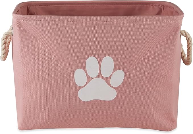 Bone Dry Pet Storage Collection Collapsible Bin, Rose, Medium Rectangle