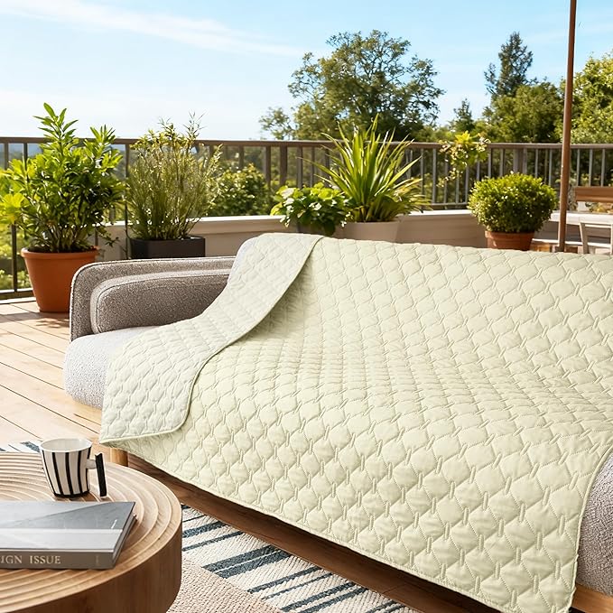 gogobunny 100% Double-Sided Waterproof Dog Bed Cover Pet Blanket Sofa Couch Furniture Protector for Puppy Large Dog Cat, Reversible (52x82 Inch (Pack of 1), Dark Cream/Light Cream)