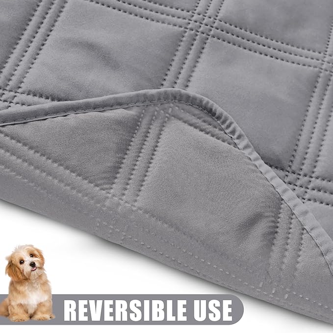 Smiry Waterproof Dog Bed Cover Blanket 40x90, Soft Reversible Pet Blanket, Washable Leakproof Cats Dogs Couch Cover for Sofa, Couch, Furniture, Grey/Grey