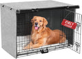 Dog Crate Cover - Double Door Waterproof Pet Kennel Cover, Durable 600D Polyester Protective Cage Cover for 24 Inch Dog Crate - Grey