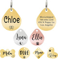 Ultra Joys Dog ID Tag, Custom Dog Tag Personalized Cat Tag, Pet ID Tag, Brushed Stainless Steel Teardrop Dog Tag Gold Small
