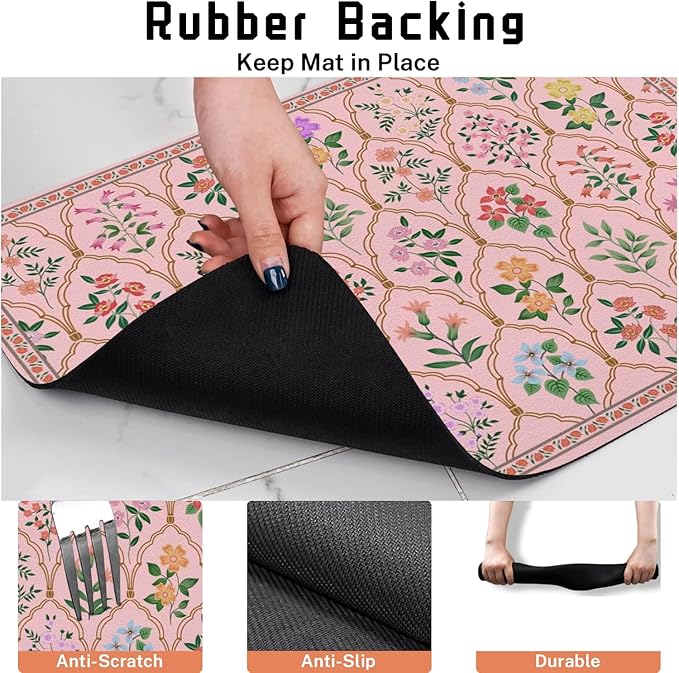 Absorbent Pet Dog Bowl Mat for Food and Water, Pet Cat Food Feeding Mat with Non Slip Rubber Backing, Dog Food Mats for Floors Waterproof, 17"x30"