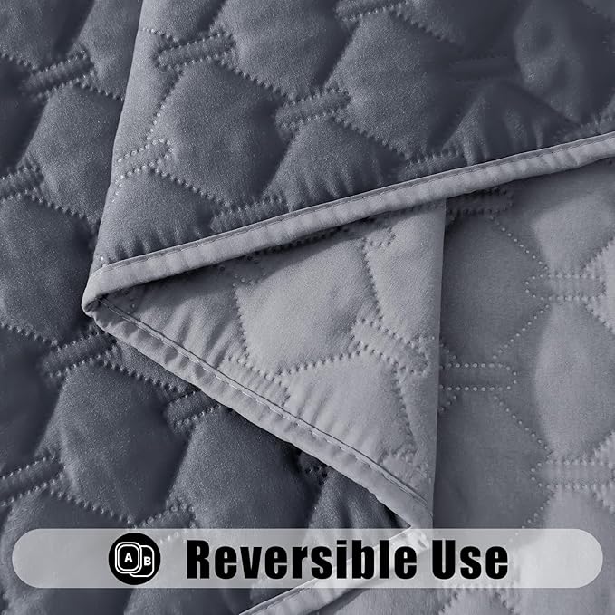Smiry Waterproof Dog Bed Cover Blanket, Soft Reversible Pet Blanket, Washable Leakproof Cats Dogs Couch Cover for Sofa, Couch, Furniture (82x102 Inch, Grey/Dark Grey)