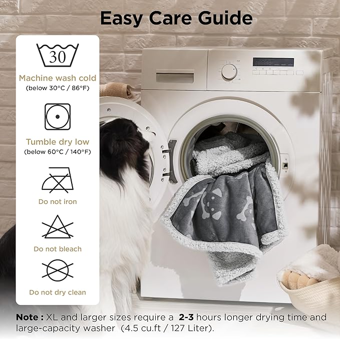 Bedsure Waterproof Dog Blankets for Medium Dogs Washable - Soft Print Sherpa Fleece Puppy Cat Blanket, Cozy Plush Reversible Throw Furniture Protector for Pet Kitten Doggy, 30"X40", Smokey Grey