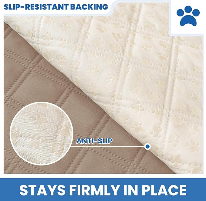 Waterproof Couch Covers for Pets, Waterproof Dog Bed Cover, Anti-Slip Soft Dog Blankets, Couch Cover for Dogs Washable, Pet Blanket for Puppy Large Dogs Cat (68x82 Inch, Khaki)