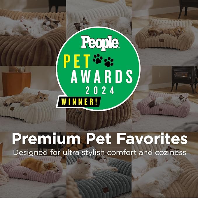 Bedsure ComfyFleece™ Cute Dog Couch for Medium Dogs - As Seen on TV on Good Day New York, Dog Couch Bed with Removable, Washable Cover, Supportive Pet Sofa, for Medium Large Dogs, 36inch, Warm Grey