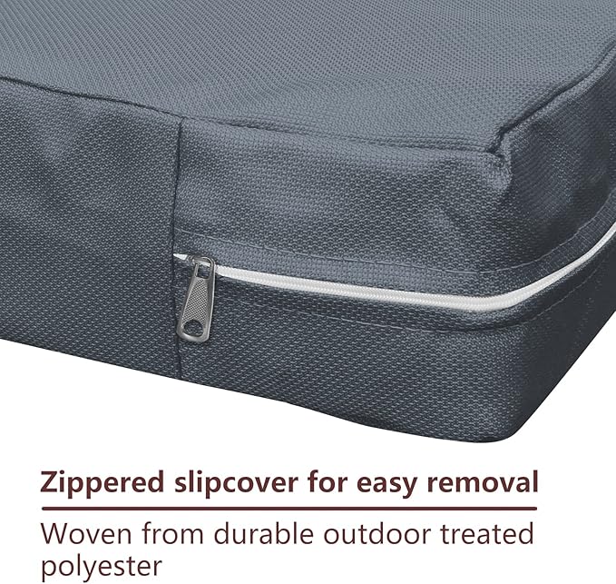 Dog Bed Cover for 44" L 32" W 4" H - 600D Oxford Waterproof with Zipper and Carry Handle - Washable, Cover Only (Gray)