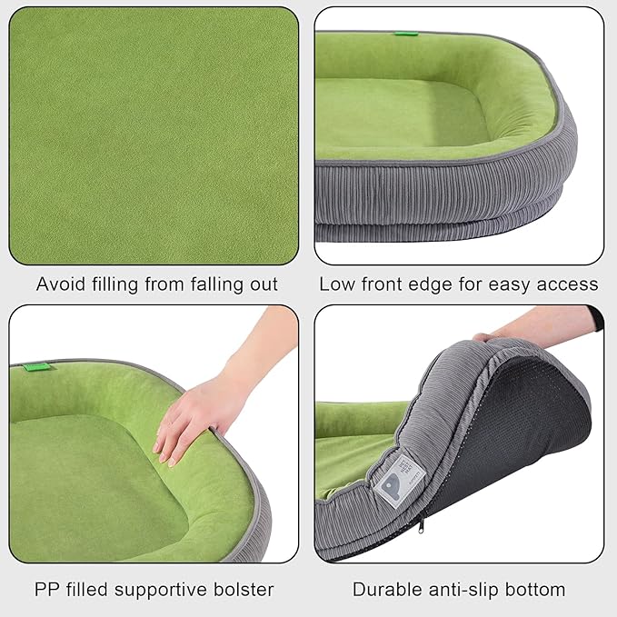 Orthopedic Dog Bed for Medium Dogs,Dog Sofa Bed with Egg Crate Foam Four Sided Bolster with Removable Cover & Non-Slip Bottom M