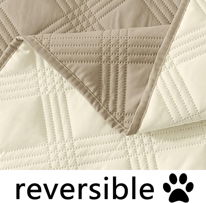 hyha Waterproof Dog Blanket, Reversible Pet Bed Blanket, Soft Sofa Couch Cover for Dogs Washable, Waterproof Pet Couch Covers for Sofa Puppy Cats Furniture Protector(40"x80", Taupe/Beige)