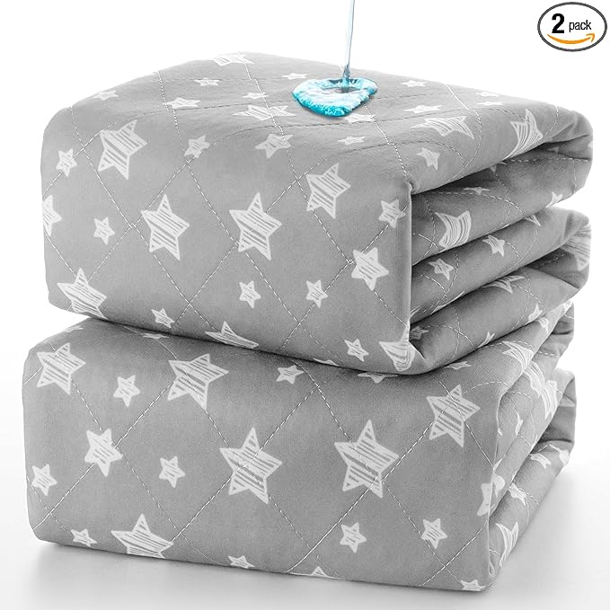 Waterproof Bed Pads Washable 34" x 36" (2 Pack), Absorbent Chuck Pads for Incontinence, Washable Pee Pads for Dogs, Waterproof Mattress Protector for Seniors, Bedwetting Kids, Hospitals, Pets