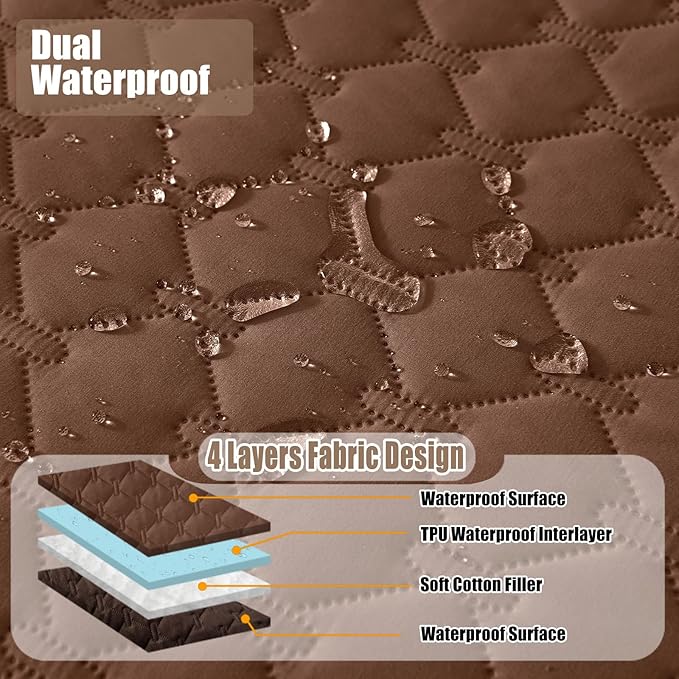 Smiry Waterproof Dog Bed Cover Blanket, Soft Reversible Pet Blanket, Washable Leakproof Cats Dogs Couch Cover for Sofa, Couch, Furniture (30x70 Inch, Brown/Chocolate)