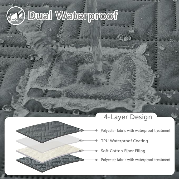 hyha Waterproof Dog Blanket, Soft Dog Bed Cover Pet Blankets, Waterproof Sofa Couch Cover for Dogs Washable, Reversible Pet Couch Covers for Sofa Furniture (40x70 Inch, Dark Grey/Dark Grey)