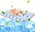 NWK Pack of 4 Pet Cooling Mat - Ice Silk Cooling Mat for Dogs & Cats Portable & Washable Pet Cooling Blanket, Car Seats, Beds for Summer (4pcs, Purple Fish, 20’’ X 16’’ X 0.3)