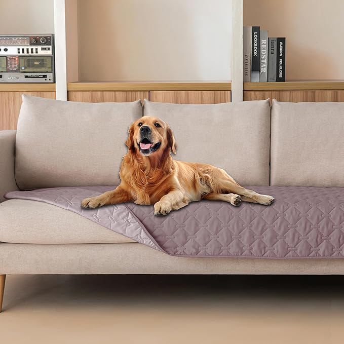 gogobunny 100% Double Sided Waterproof Dog Blanket Soft Pet Bed Cover Reversible Protect Furniture Couch Sofa Car for Puppy Large Dog Cat (Dark Sea Fog/Light Sea Fog, 30x90 Inch (Pack of 1))