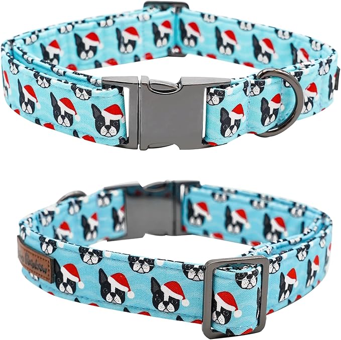 Dog Collar, Christmas Dog Collar Plaid Pet Collar Bow Holiday Bows Girl Boy Puppy Collar Adjustable Pet Collar for X-Small Dogs