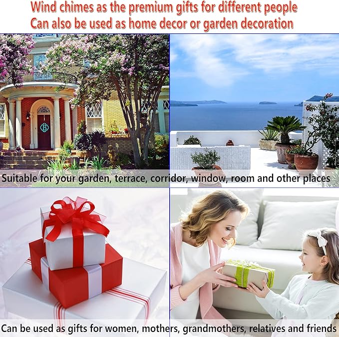 Outdoor Dog Wind Chimes, Gifts for Mom & Grandma & Family, Music Wind Catcher, Mobile Wind Bells, Memorial WindChimes, Blessing Windchime for Garden/Home/Balcony/Lawn/Yard/Indoor/Outside Decoration