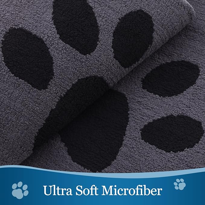 Buganda Dog Door Mat for Muddy Paws, Absorbent Dirt Trapper Washable Indoor Doormats, Non Slip Low-Profile Mud Mat for Dogs, Front Entrance Doormat for Inside Floor (36x24 Inches, Black)