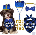 STMK Dog Birthday Party Supplies, Multi Size Dog Birthday Hat with Numbers Bandana Bow Tie for Small Dogs Pets (Blue, Small)