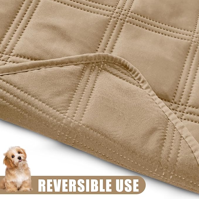 Smiry Waterproof Dog Bed Cover Blanket 40x80, Soft Reversible Pet Blanket, Washable Leakproof Cats Dogs Couch Cover for Sofa, Couch, Furniture, Camel/Camel
