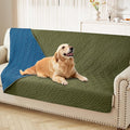 hyha Waterproof Dog Blanket, Soft Pet Bed Blankets, Waterproof Sofa Couch Cover for Dogs Washable, Reversible Pet Couch Covers for Sofa Furniture (52x82 Inch, Green/Navy Blue)