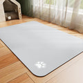Dog Food Mat - Absorbent Cat Mat for Food and Water, No Stains Pet Feeding Bowl Mat, Easy to Clean Pet Placemats, Quick Dry Dog Water Dispenser Mat for Messy Drinkers | Paw Light Grey 24"x36"