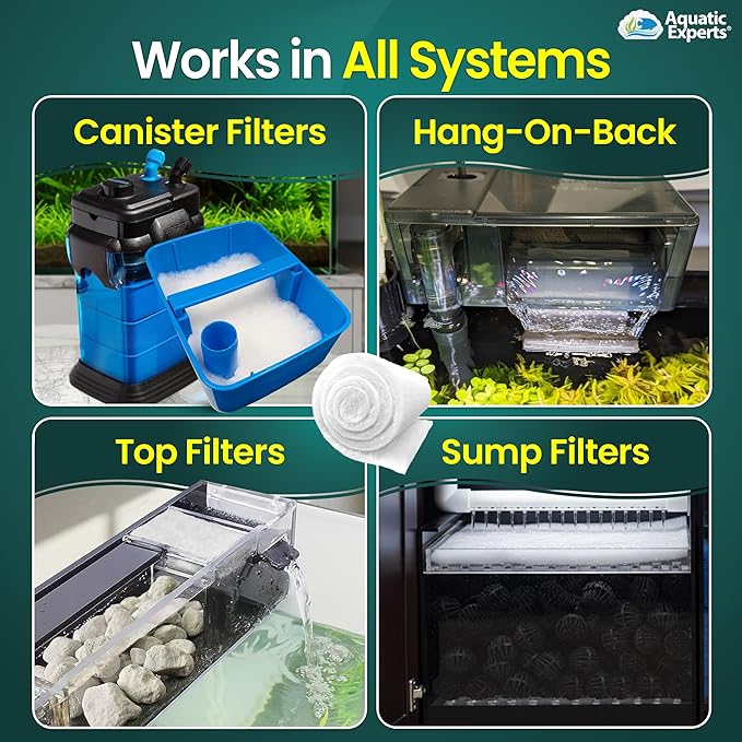 Aquatic Experts Aquarium Filter Floss for Fish Tank Filters - FilterFirst Aquarium Filter Pad - Media Roll for Crystal Clear Water, 3/4" - 1" Thick (18 Inch Wide, 12 Feet Long)
