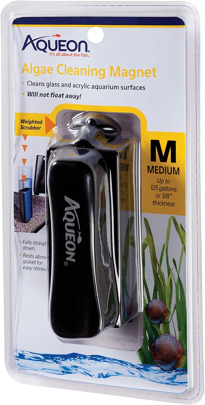 Aqueon Aquarium Algae Scraper, Fish Tank Cleaning Magnets for Glass/Acrylic, Medium