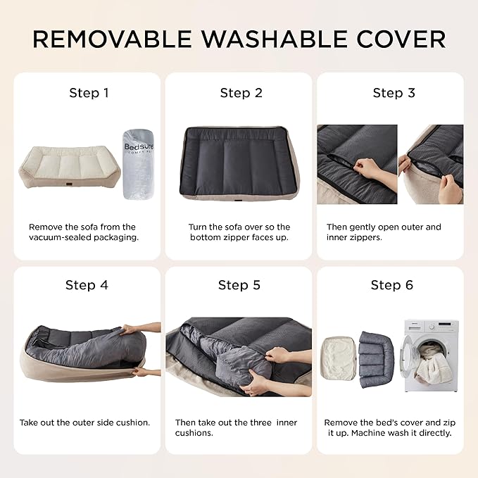 Bedsure SupportMax™ Orthopedic Dog Bed Medium Size Dog - Extra Thick Supportive Medium Dogs Beds with Waterproof Washable Cover, Comfort Pet Bed Sofa with Soft Sherpa and Nonskid Bottom, Grey, 35"
