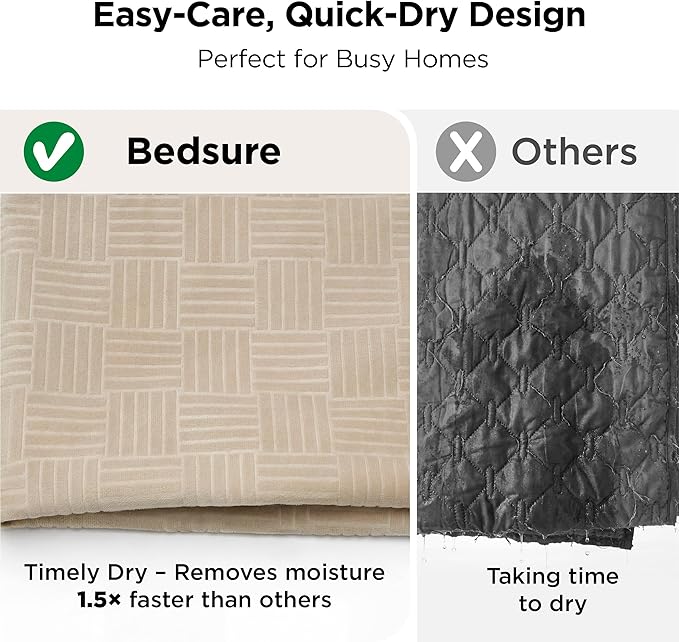 Bedsure Waterproof Couch Cover for Dogs Washable - Waterproof Blanket for Large Dogs Couch Sofa Cozy, Lightweight Furniture Protector for Pet Cat Quick Drying Puppy, Sandy Tan, 40x50IN