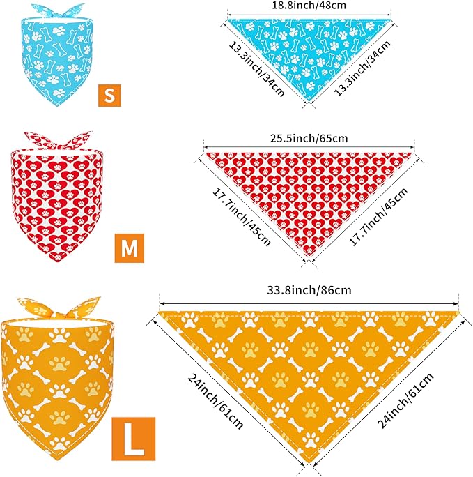 PET SHOW 50 Pack Paw Pattern Small Dog Bandanas Bulk XS Washable Puppy Girl Boy Triangle Bibs Kerchief Set Cats Scarves Pet Grooming Accessories
