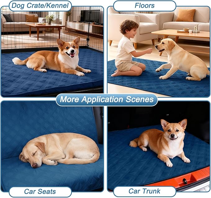 hyha Waterproof Dog Blanket, Reversible Pet Bed Blanket, Soft Sofa Couch Cover for Dogs Washable, Waterproof Pet Couch Covers for Sofa Puppy Cats Furniture Protector(30"x53", Navy Blue/Navy Blue)