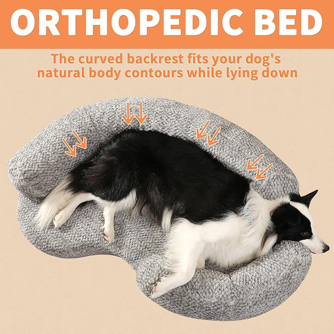 Orthopedic Memory Foam Dog Bed for Small Dogs - Washable & Waterproof & Removable Cover - Round Calming Dog Bed for Anxiety Relief(35 x 24 x 8 Inch)