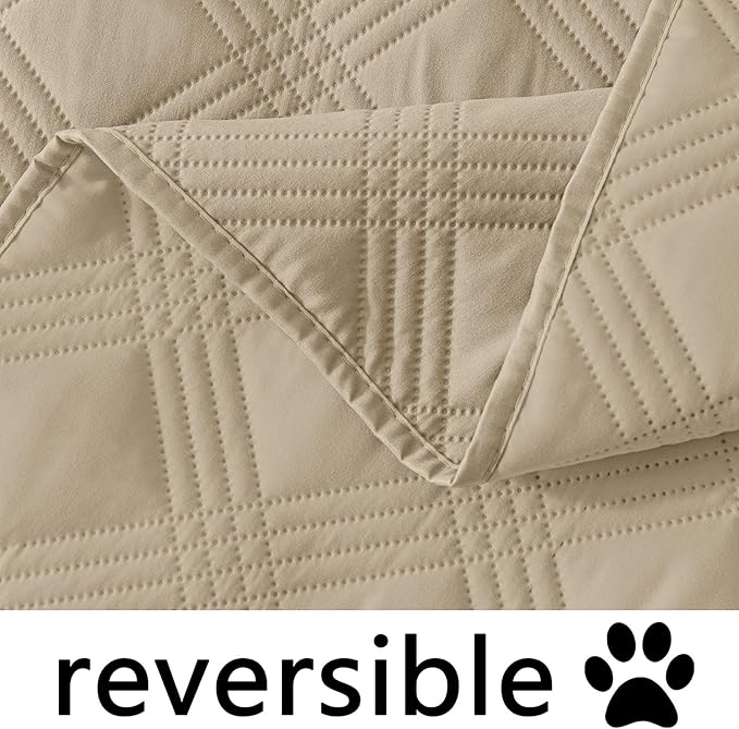 hyha Waterproof Dog Blanket, Reversible Pet Bed Blanket, Soft Sofa Couch Cover for Dogs Washable, Waterproof Pet Couch Covers for Sofa Puppy Cats Furniture Protector(52"x82", Taupe/Taupe)