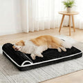 Orthopedic Jumbo Dog Bed Large Sized Dog with Pillow 56''X40'' Waterproof Soft Comfortable Egg Crate Foam Pet Crate Beds Mat with Removable Washable Cover and Non-Slip Bottom, Black