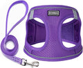 Dog Harness with Leash Set, No Pull Adjustable Reflective Step-in Puppy Pet Vest Harnesses for Small Medium Large Dogs and Cats,Purple L