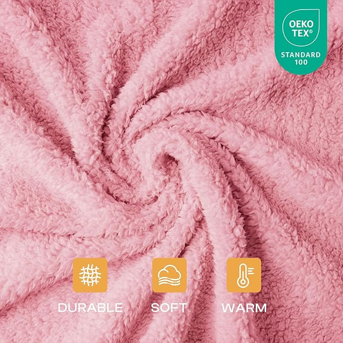 Luciphia 1 Pack 3 Calming Dog Blanket Fluffy Premium Fleece Pet Blankets Soft Sherpa Throw for Dogs Puppy Cat Pink Large (41" x31")