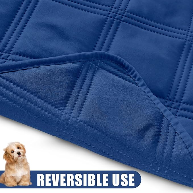Smiry Waterproof Dog Bed Cover Blanket 68x82, Soft Reversible Pet Blanket, Washable Leakproof Cats Dogs Couch Cover for Sofa, Couch, Furniture, Navy/Navy
