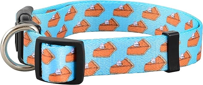 Native Pup Thanksgiving Dog Collar- Fall Collars for Dogs- Autumn Leaf, Turkey, Pumpkin Pie, Holiday Leaves- Girl Boy Puppy- Adjustable for Small, Medium, Large Breeds (Pumpkin Pie, Large)