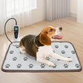Dog Heating Pad 28x18in with Smart Thermostat Switch and Power Line Protection Tube,Obtained MET and UL Dual Certification,Waterproof Puppy Heating pad-Paw Print
