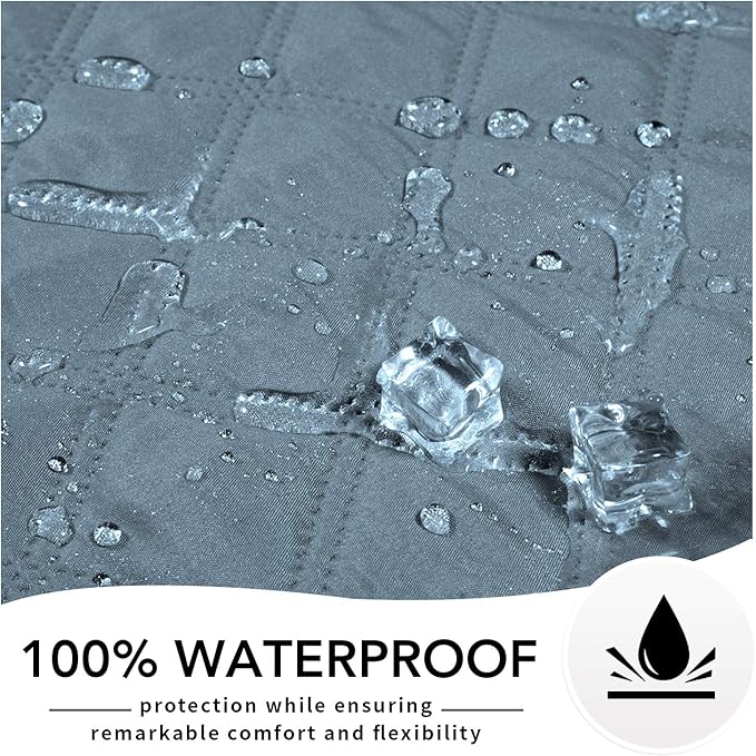 Easy-Going 100% Waterproof Dog Bed Cover, Non-Slip Pet Blanket for Furniture, Washable Couch Cover, Repleasement Sofa Cover (120X82 in,Light Blue)