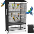 Roasivi Universal Large Birdcage Cover Black Out and Breathable Cages Cover for Parrots and Other Small Animals Durable Waterproofing Washable Material 31" L x 21" W x 53" H Black