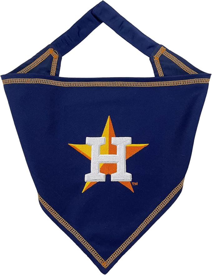 Pets First MLB Houston Astros TIE Bandana, Large/X-Large. Dog Bandana Scarf Bib for Pet Cat Dog. The Ultimate Game-Day, Party Bandanna, Birthday Event