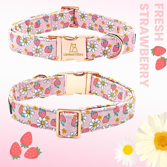 Lionheart glory Dog Collar Bow Collar Pink Dog Collar with Bow Tie Spring Summer Cute Collar Dog Female Soft Durable Adjustable Dog Collars for Medium Dogs Pet Gift