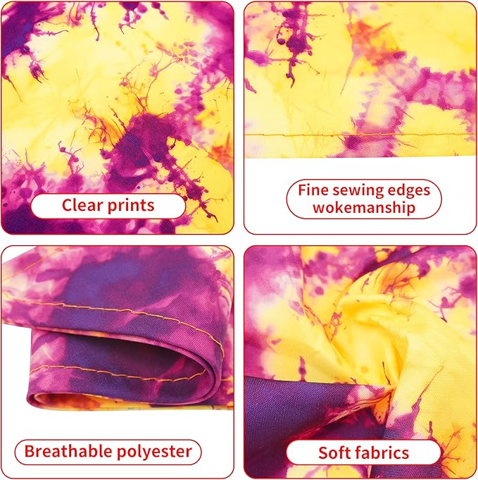 30 Pcs Tie Dye Dog Bandanas for Small Dogs Stitch Dog Bandana Bulk Reversible Print One Side Polyester Puppy Scarves Party Grooming S