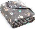 Allisandro 350 GSM-Super Soft and Premium Flannel Fleece Pet Dog Blanket, The Cute Print Design Washable Fluffy Blanket for Extra Large Puppy Cat Kitten Indoor or Outdoor, Grey, 80 x 64 Inches