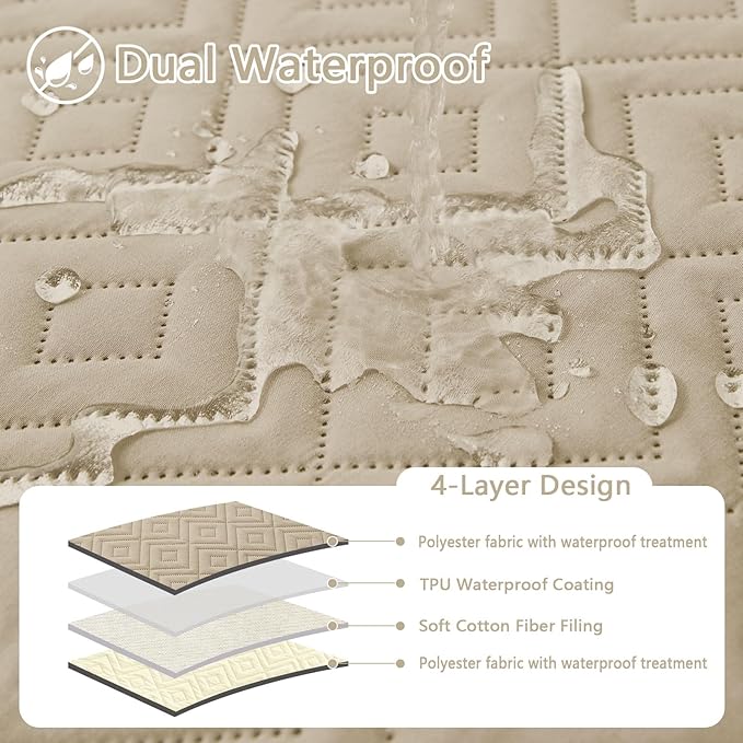 hyha Waterproof Dog Blanket, Soft Dog Bed Cover Pet Blankets, Waterproof Sofa Couch Cover for Dogs Washable, Reversible Pet Couch Covers for Sofa Furniture (40x70 Inch, Taupe/Beige)
