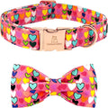 Lionheart glory Valentine's Dog Collar, Dog Collars with Bow, Pet Collar Adjustable Dogs Bowtie Pet Collars for Large Dogs