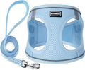 Dog Harness with Leash Set, No Pull Adjustable Reflective Step-in Puppy Pet Vest Harnesses for Small Medium Large Dogs and Cats,Sky Blue S