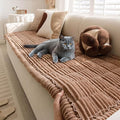 FUNNY FUZZY Pet Couch Covers for Sofa, Washable Dog Couch Cover Protector for Dogs, Flannel Couch Covers for Dogs Pet Friendly Pets Mat Bed Sofa Cover (Brown, 27.6"×82.7")