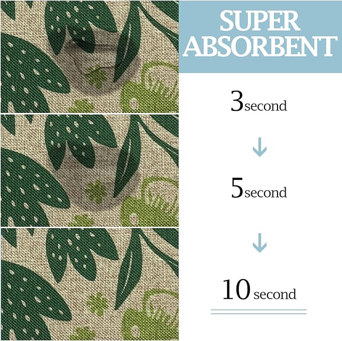 SHIYUE Dog Food Mats for Floors, Absorbent Cat Bowl for Food and Water, Non-Slip Accessories Pet Supplies(16"x24",Green Flower Bird)